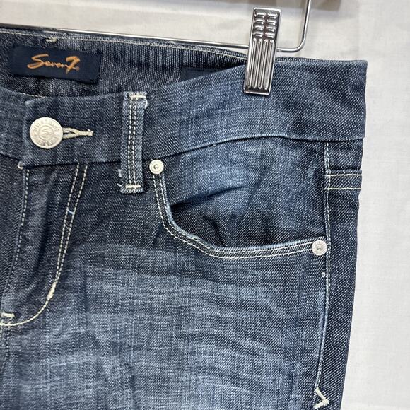 Seven7 Jeans Womens Size 4 Bootcut Blue Dark Wash Flare Stretch Denim - Picture 3 of 13